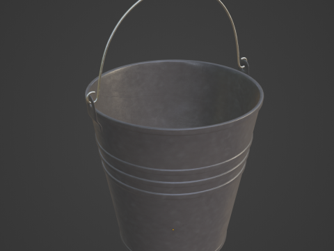 Color Painted Steel Bucket 06 Model 3D