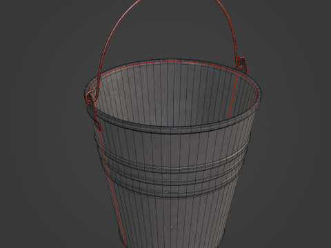 Color Painted Steel Bucket 06 Model 3D