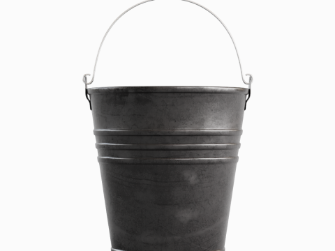 Color Painted Steel Bucket 07 3D Модель
