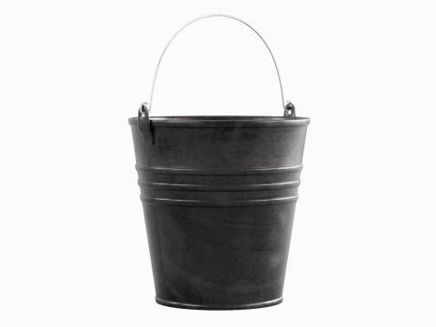Color Painted Steel Bucket 07 3D Модель