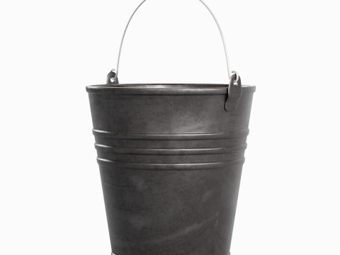 Color Painted Steel Bucket 07 3D Модель