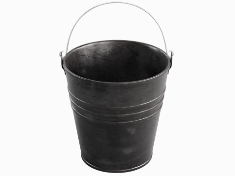 Color Painted Steel Bucket 07 3D Модель