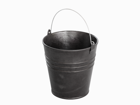 Color Painted Steel Bucket 07 3D Модель