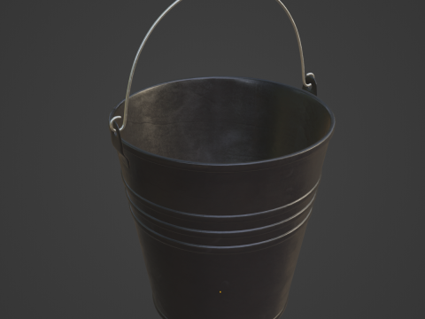 Color Painted Steel Bucket 07 3D Модель
