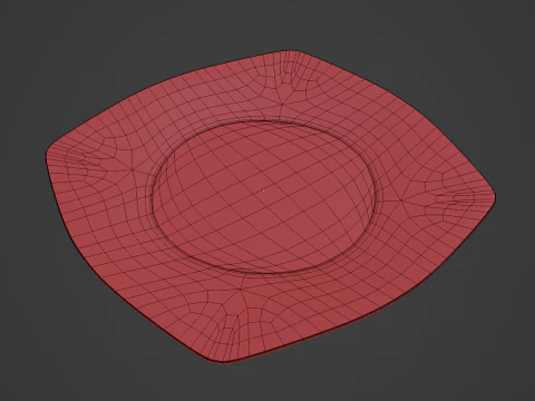 Disposable Plastic Plate A 02 3D Model