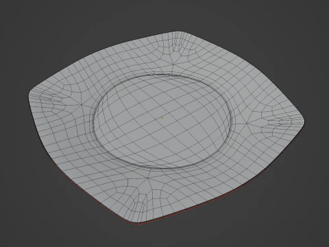 Disposable Plastic Plate A 02 3D Model