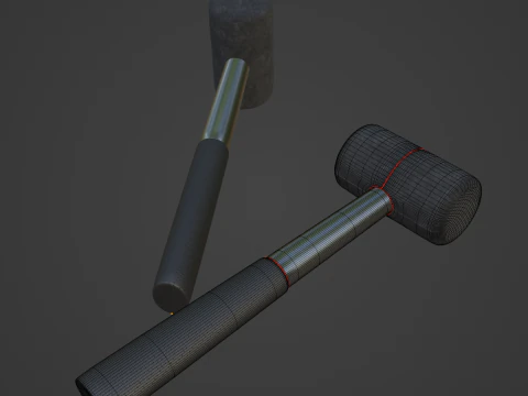 Rubber Mallet B 01 3D Model