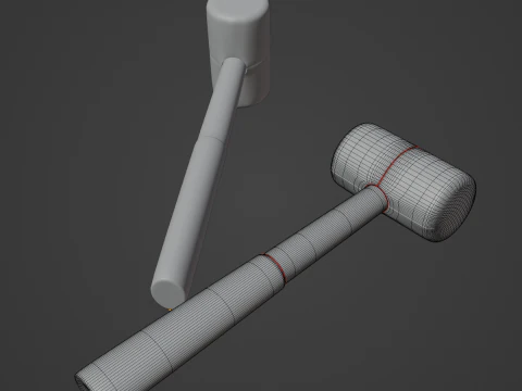 Rubber Mallet B 01 3D Model