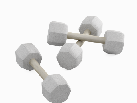 Concrete Dumbell 01 3D Model