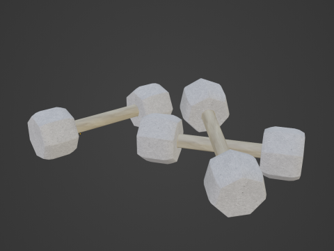 Concrete Dumbell 01 3D Model