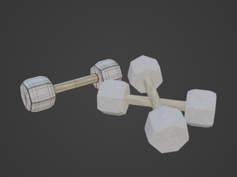 Concrete Dumbell 01 3D Model