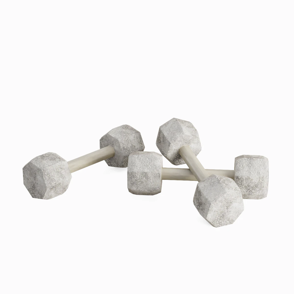 Concrete Dumbell 02 3D Model .c4d .max .obj .3ds .fbx .stl .blend 