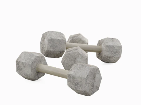 Concrete Dumbell 02 3D Model