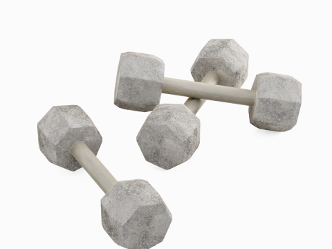 Concrete Dumbell 02 Model 3D