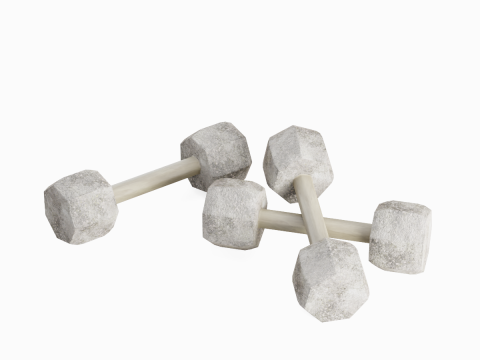 Concrete Dumbell 02 Model 3D