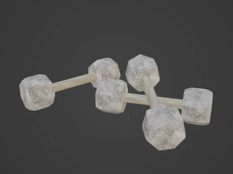Concrete Dumbell 02 3D Model