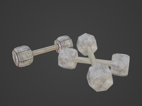 Concrete Dumbell 02 Model 3D