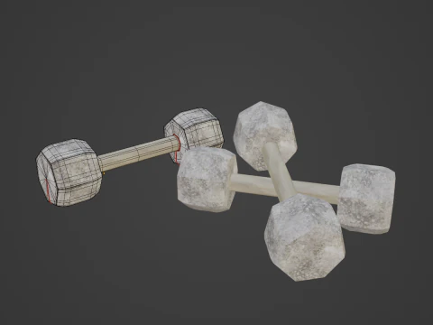 Concrete Dumbell 02 3D Model