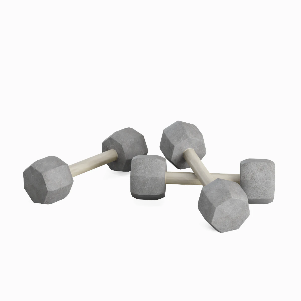 Concrete Dumbell 03 3D Model .c4d .max .obj .3ds .fbx .stl .blend