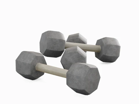 Concrete Dumbell 03 3D Model