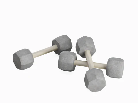 Concrete Dumbell 03 3D Model