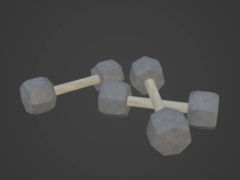 Concrete Dumbell 03 3D Model
