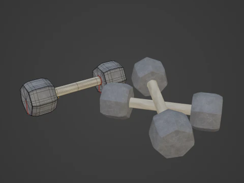 Concrete Dumbell 03 3D Model