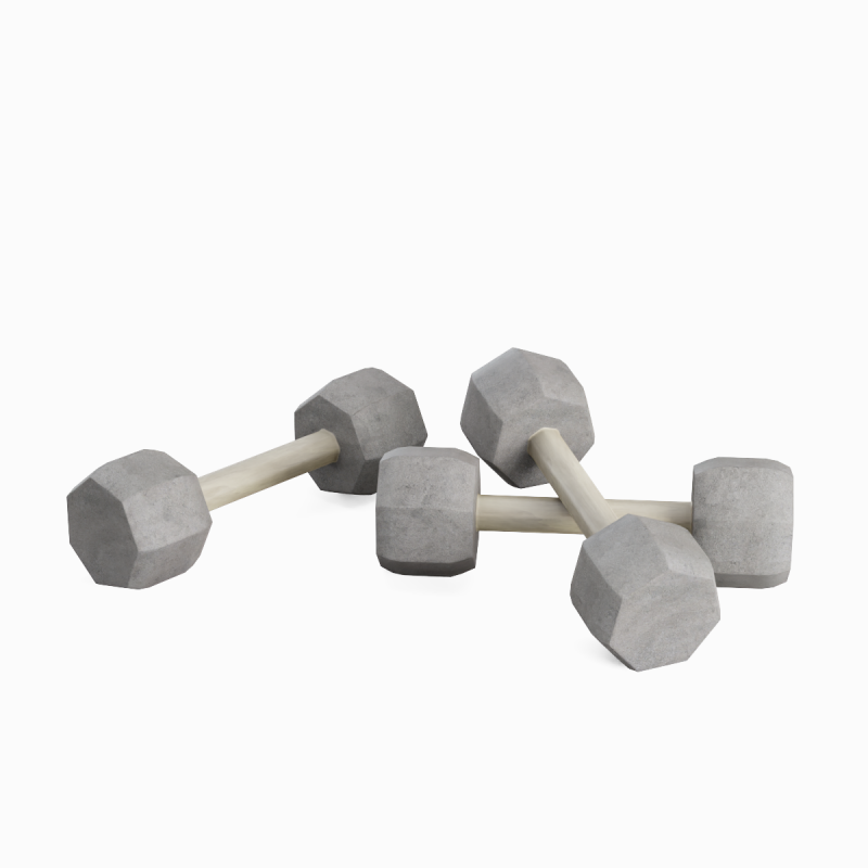 Concrete Dumbell 04 3D 모델 .c4d .max .obj .3ds .fbx .stl .blend