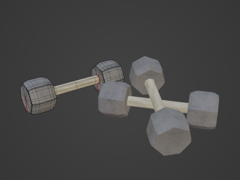 Concrete Dumbell 04 3D 모델