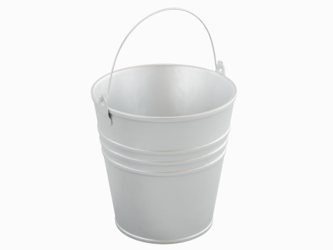 Aluminium Brushed Worn Steel Bucket 3D मॉडल
