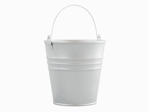 Aluminium Brushed Worn Steel Bucket 3D मॉडल