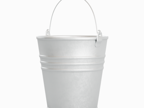 Aluminium Brushed Worn Steel Bucket 3D मॉडल