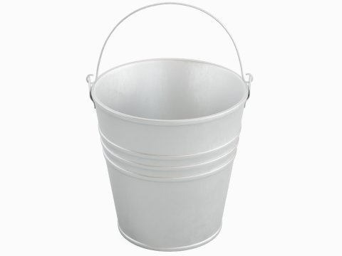 Aluminium Brushed Worn Steel Bucket 3D मॉडल