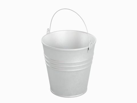 Aluminium Brushed Worn Steel Bucket 3D मॉडल