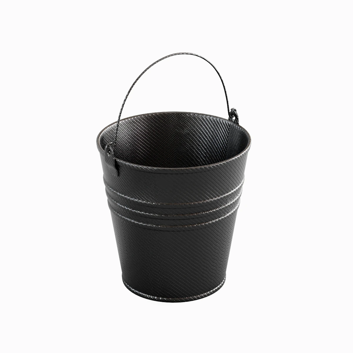 Carbon Fiber Steel Bucket 3D Model .c4d .max .obj .3ds .fbx .stl .blend 