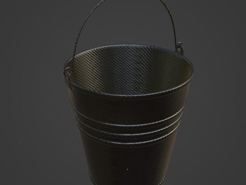 Carbon Fiber Steel Bucket 3D 모델