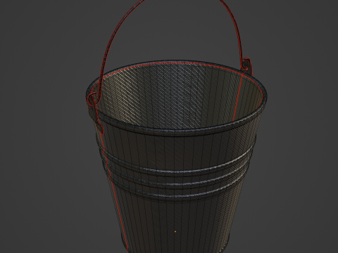 Carbon Fiber Steel Bucket 3D 모델