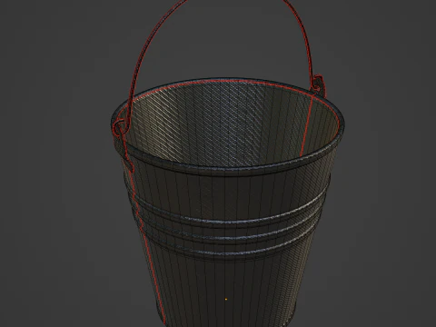 Carbon Fiber Steel Bucket 3D Model
