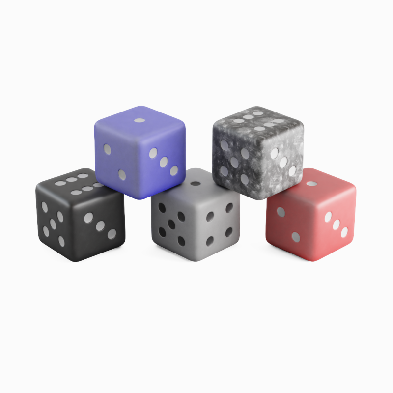 Dice Cubes 4K 3D Model .c4d .max .obj .3ds .fbx .stl .blend