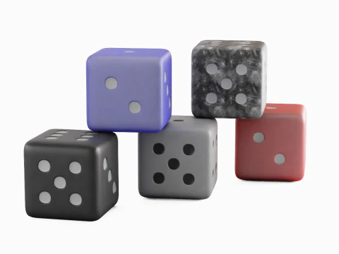 Dice Cubes 4K 3D Model