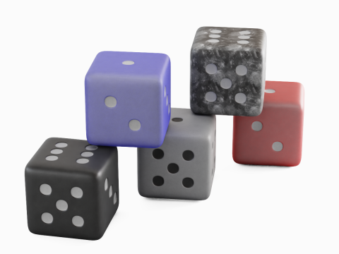 Dice Cubes 4K 3D Model