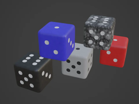 Dice Cubes 4K 3D Model