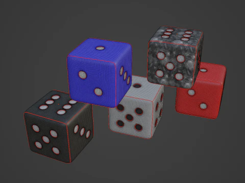 Dice Cubes 4K 3D Model
