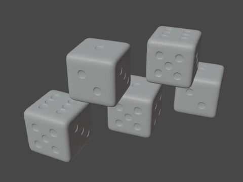 Dice Cubes 4K 3D Model