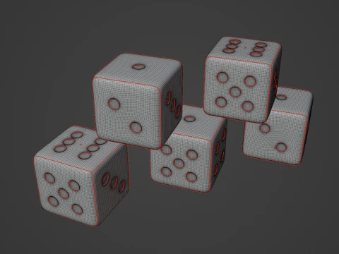 Dice Cubes 4K 3D Model