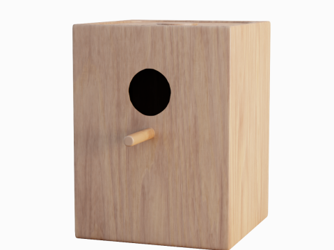 Wooden Birdhouse B 01 3D Model