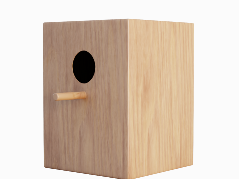 Wooden Birdhouse B 01 3D Model