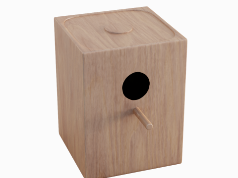 Wooden Birdhouse B 01 3D Model