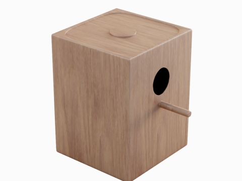 Wooden Birdhouse B 01 3D Model