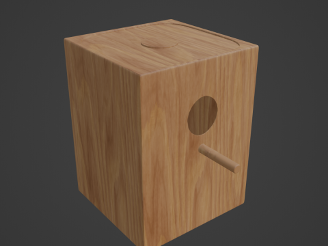 Wooden Birdhouse B 01 3D Model